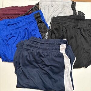 Real Essentials Mens Mesh Shorts 5 Pack Large Blue Black Grey Navy Burgundy